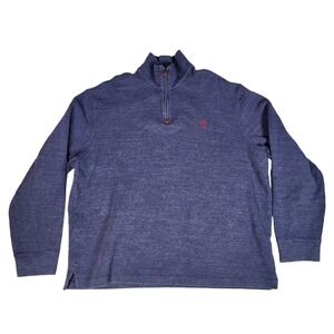 Polo Ralph Lauren Sweater Mens XL Blue 1/4 Zip Heavy Knit Pullover Pony Logo